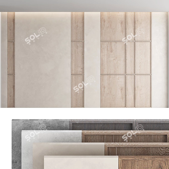 Decorative Panel Set: Versatile Designs and High-Quality Materials 3D model image 1