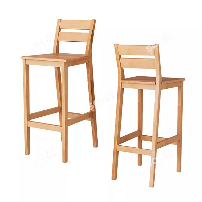 Han 2 Bar Stool: Sleek and Sturdy 3D model image 1