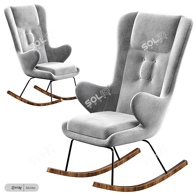 Tresser Rocking Chair: Modern Elegance for Relaxation 3D model image 1