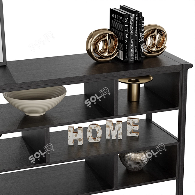 Contempo Low Shelving with Stylish Accessories 3D model image 4