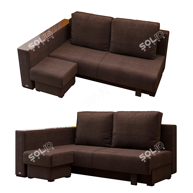 Richard Veneto: Compact and Elegant Corner Sofa-Bed 3D model image 1