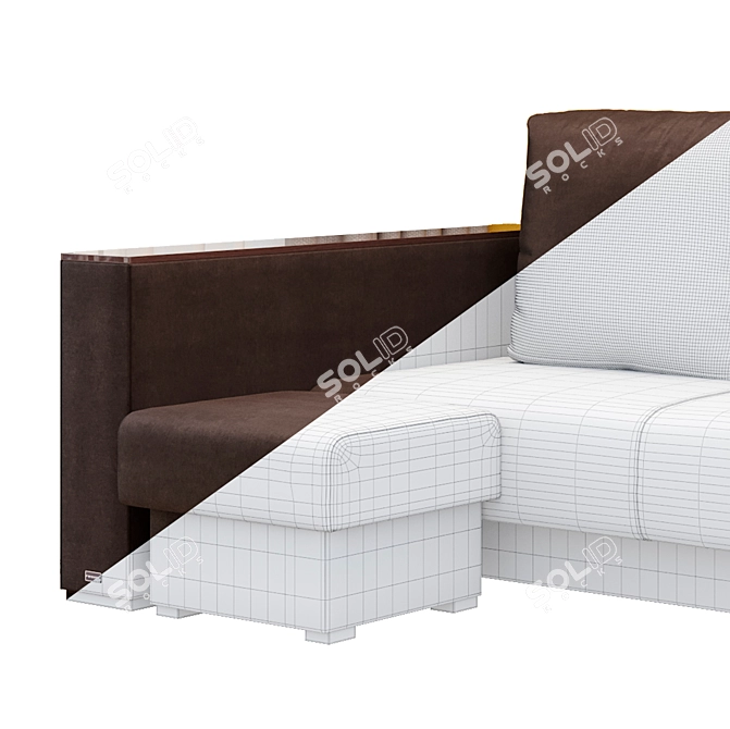 Richard Veneto: Compact and Elegant Corner Sofa-Bed 3D model image 2