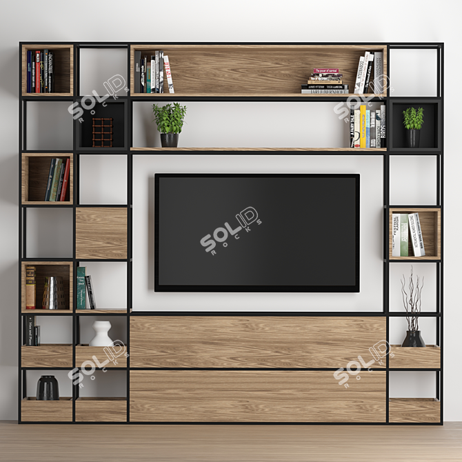 Modular TV Wall Unit 3D model image 1