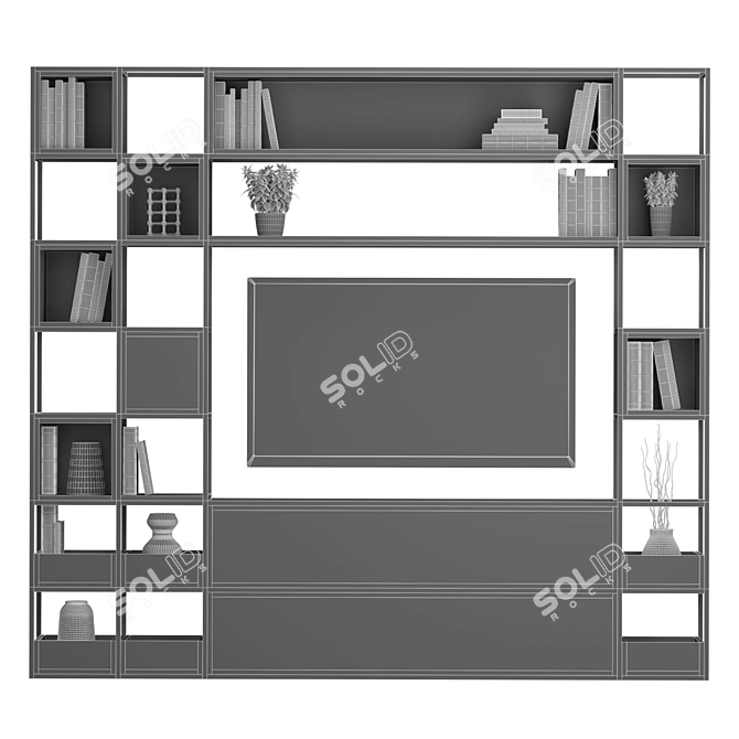 Modular TV Wall Unit 3D model image 5