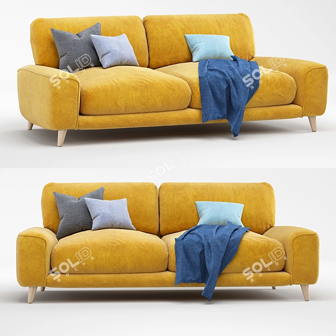 Cozy Strudel Sofa: 200x104x85 cm 3D model image 1