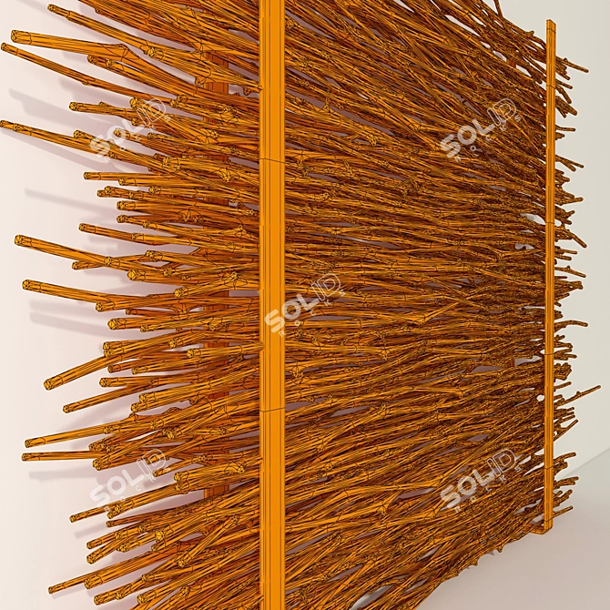 Elegant Thin Branch Firewood Decor 3D model image 5