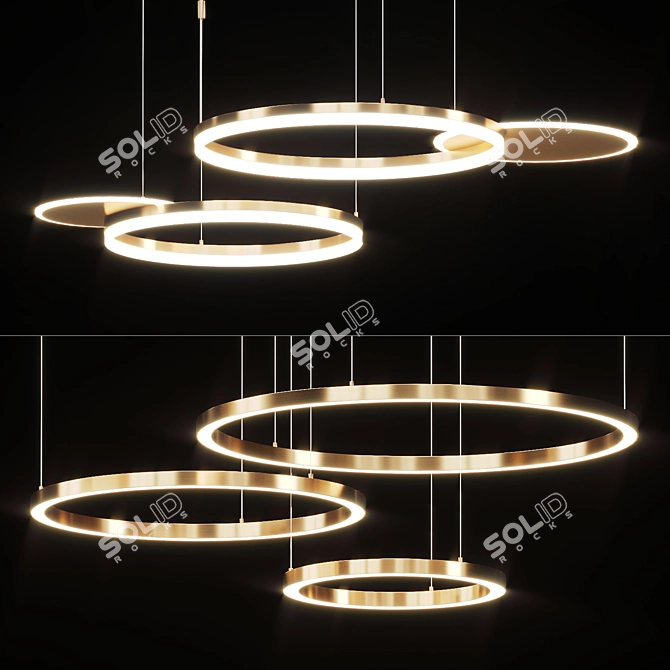 Versatile LED Ring Light Combinations 3D model image 5