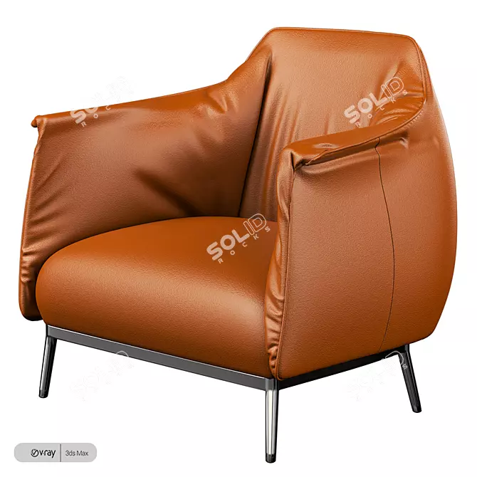 Luxurious Archibald Armchair: Sophisticated Comfort 3D model image 1