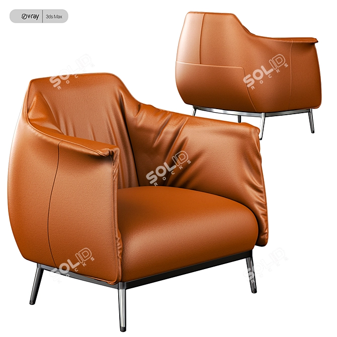 Luxurious Archibald Armchair: Sophisticated Comfort 3D model image 2