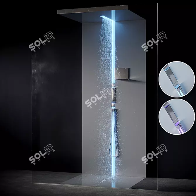 SCURETTO 990WT Walk Through Shower Enclosure 3D model image 1