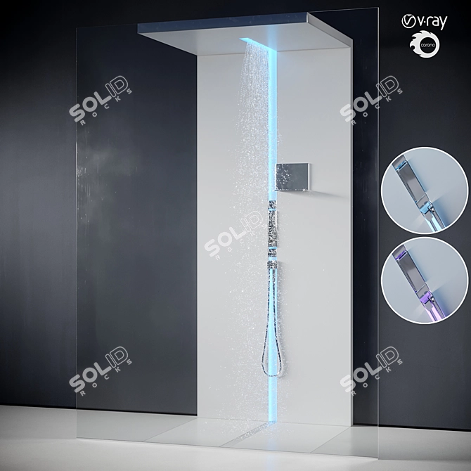SCURETTO 990WT Walk Through Shower Enclosure 3D model image 5