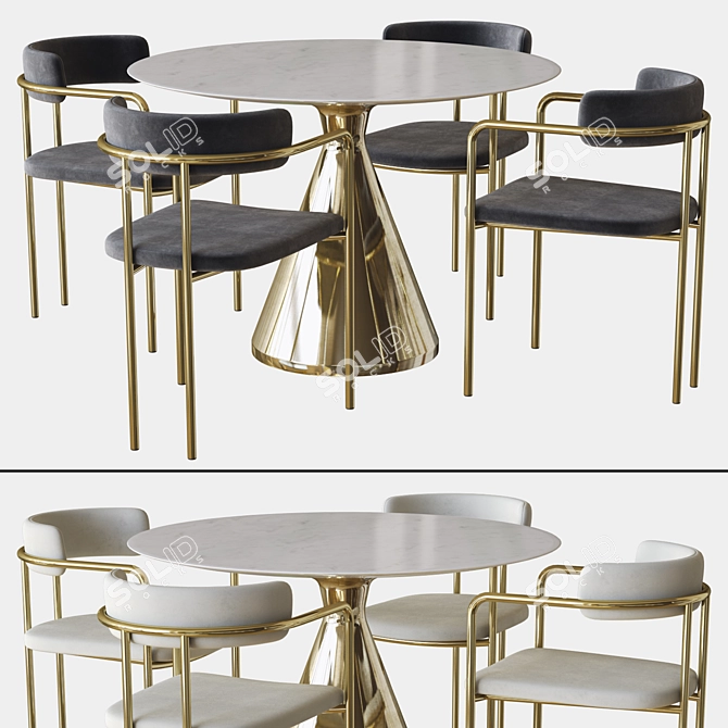 Elegant Lenox Dining Set: Chair & Table 3D model image 2