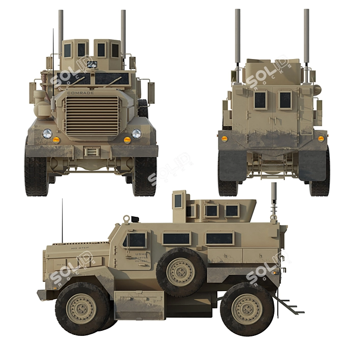  Cougar 4x4 Military Vehicle: Rugged & Reliable 3D model image 4