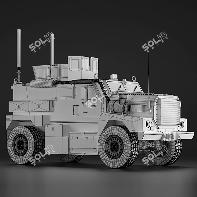  Cougar 4x4 Military Vehicle: Rugged & Reliable 3D model image 5