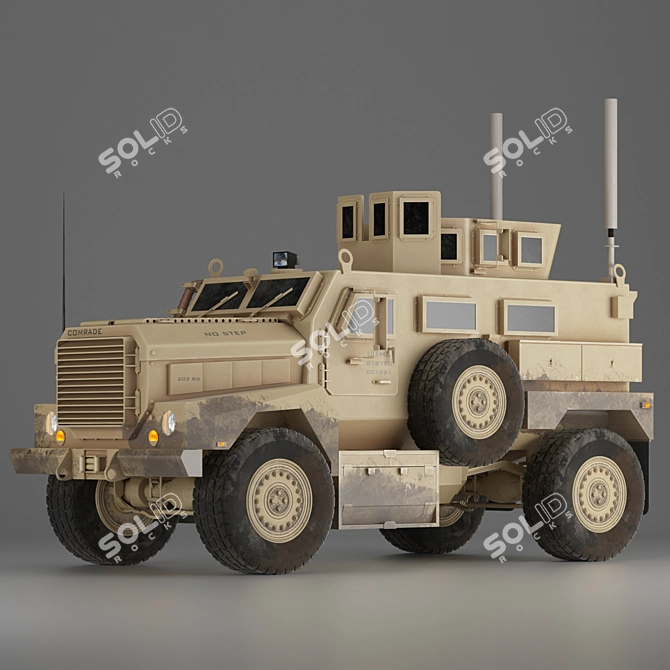  Cougar 4x4 Military Vehicle: Rugged & Reliable 3D model image 8