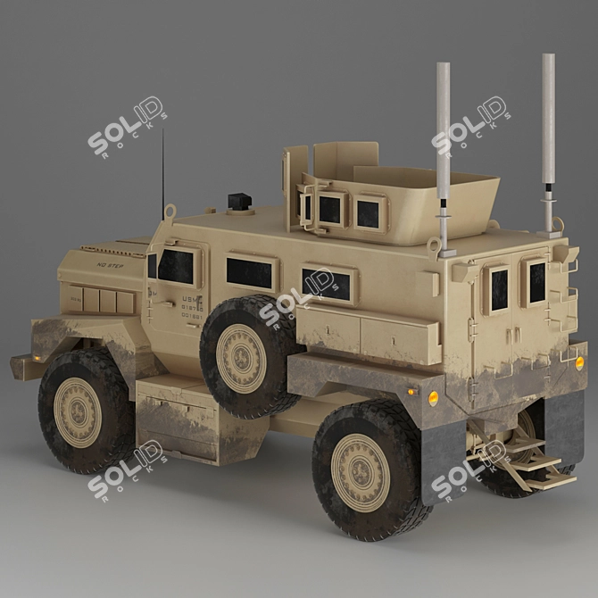  Cougar 4x4 Military Vehicle: Rugged & Reliable 3D model image 9