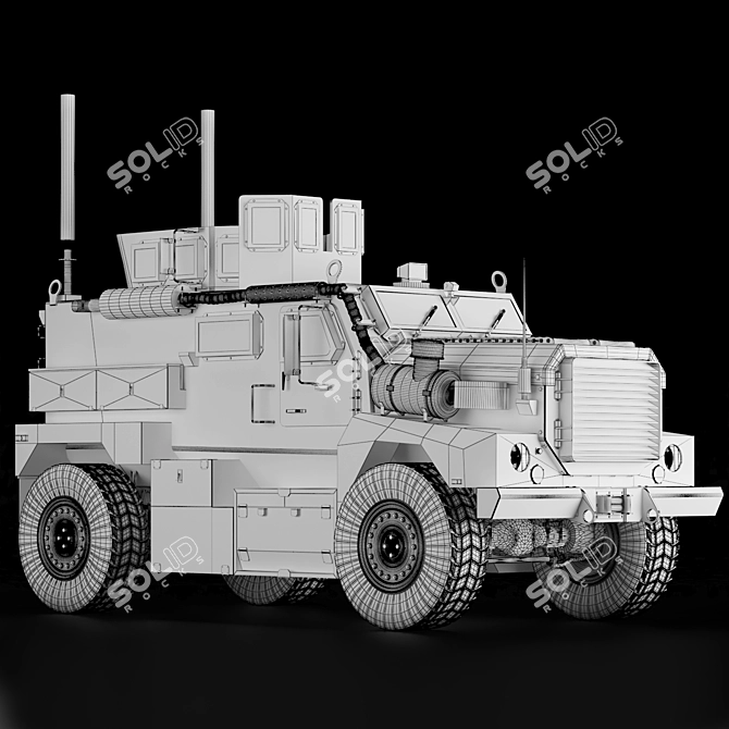  Cougar 4x4 Military Vehicle: Rugged & Reliable 3D model image 11
