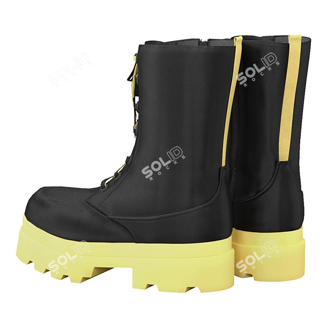 Stylish Leather Boots: Perfect for Any Season 3D model image 2