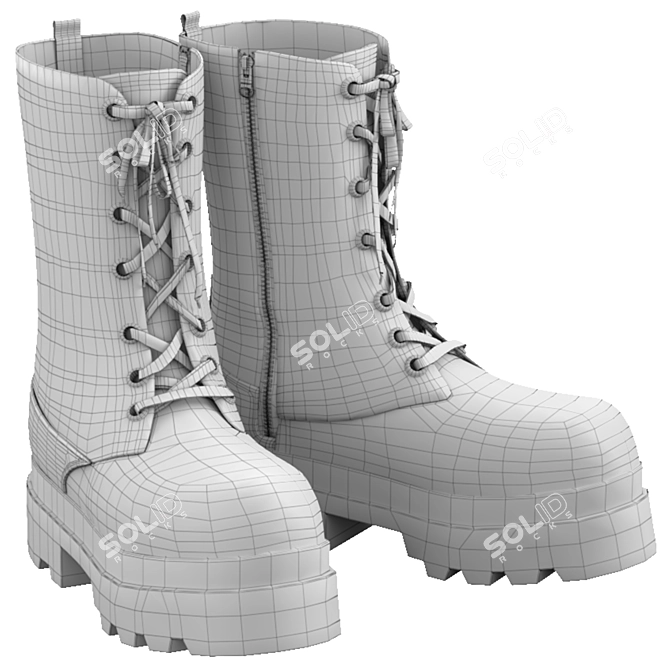 Stylish Leather Boots: Perfect for Any Season 3D model image 5