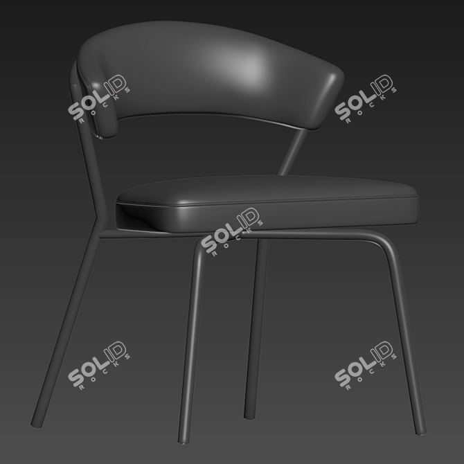 Sleek Stacking Dining Chair 3D model image 5