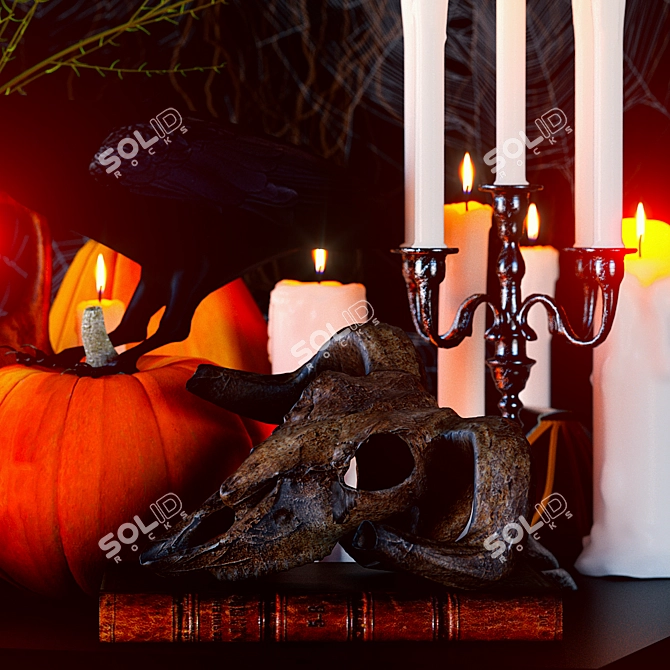 Spooky Halloween Decor Set 3D model image 2