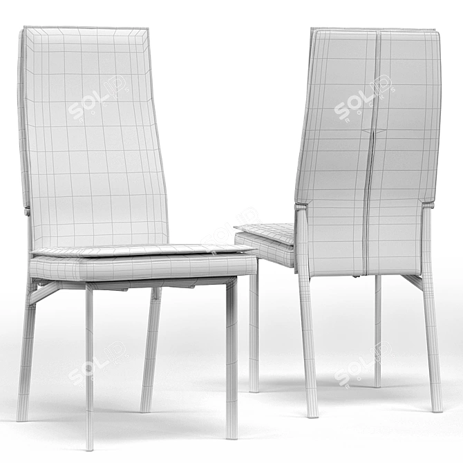 Elegant Emilia Dining Chair 3D model image 4