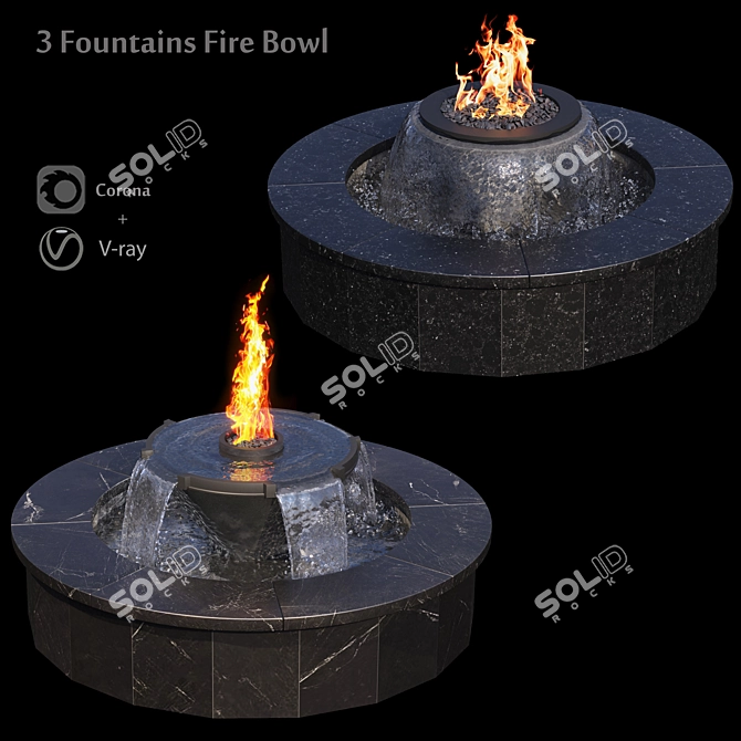 Fountainfire Bowl - Fire and Water 3D model image 1