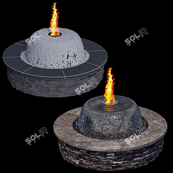 Fountainfire Bowl - Fire and Water 3D model image 2