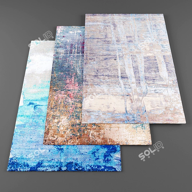 High-resolution Carpets - Set of 5 with Textures 3D model image 1