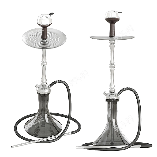 Elegant Dual-Toned Hookah 3D model image 1