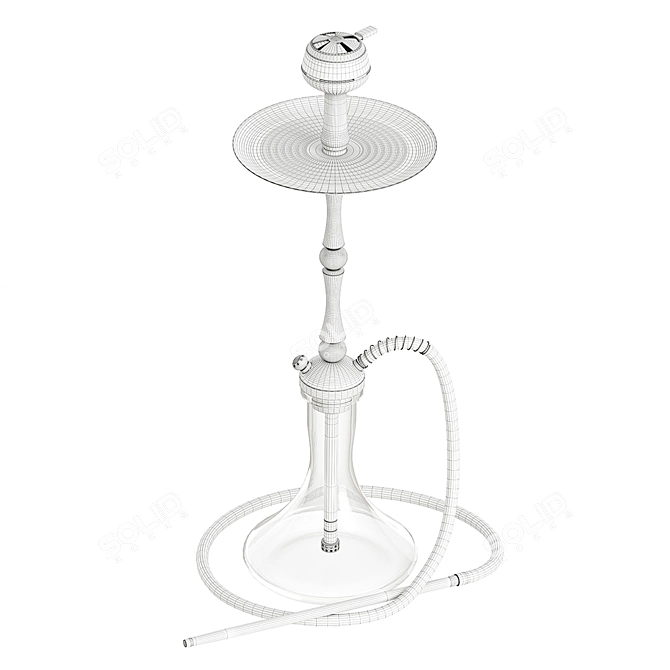 Elegant Dual-Toned Hookah 3D model image 2