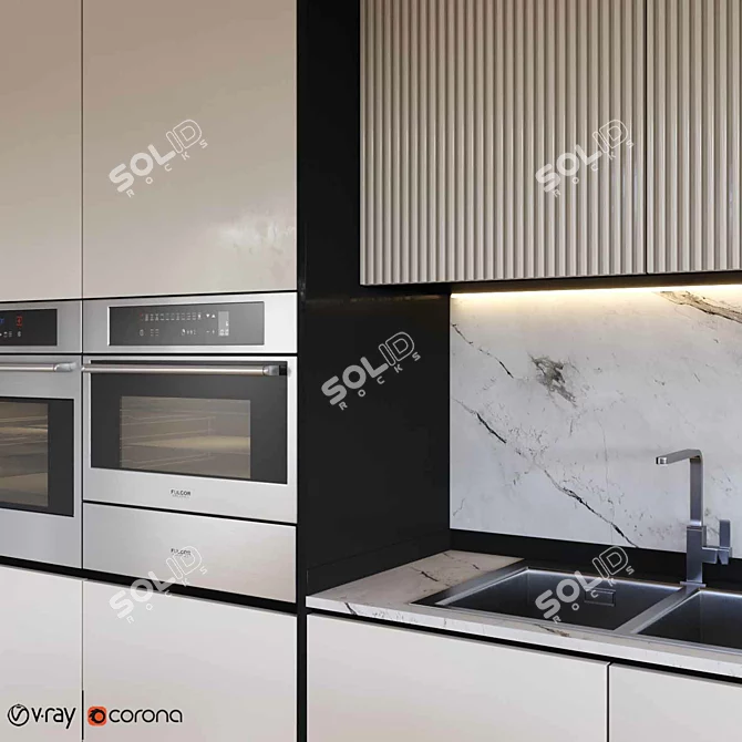 Modern Kitchen 3D Model 3D model image 4