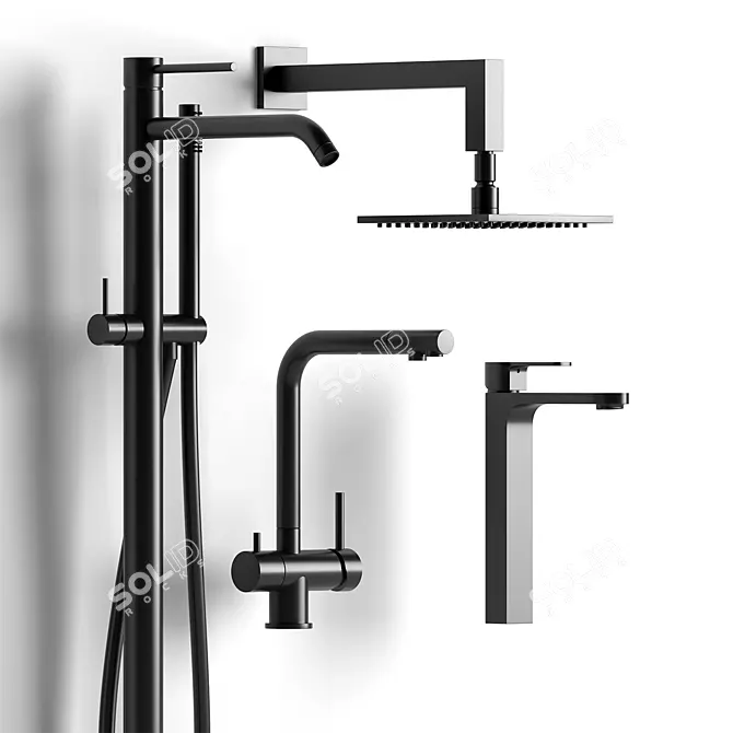 Ultimate Shower Set: Paffoni Syncro, Skalen Faucet 3D model image 1