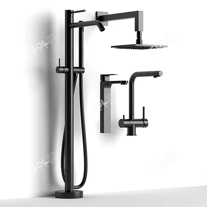 Ultimate Shower Set: Paffoni Syncro, Skalen Faucet 3D model image 2