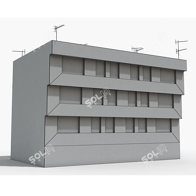 Realistic Low Poly Building Model - 3DS Max Compatible 3D model image 10