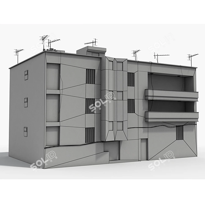 Realistic Low Poly 3D Building Model 3D model image 4