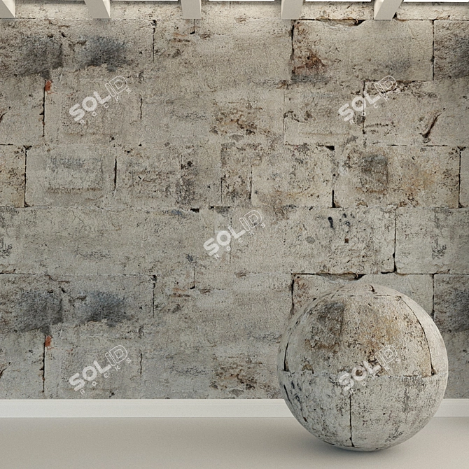 Stone Wall Block: High-Resolution Textured Material 3D model image 1