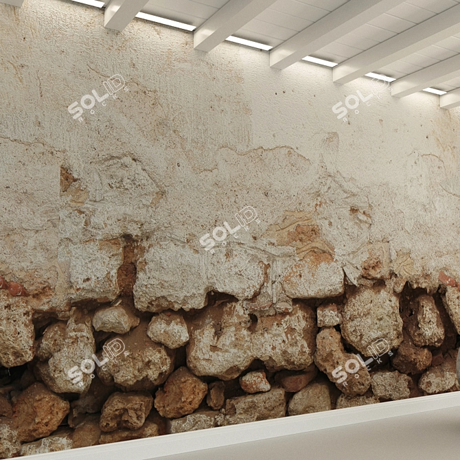 Rock Wall Texture - Seamless High-Resolution Stone Material 3D model image 2