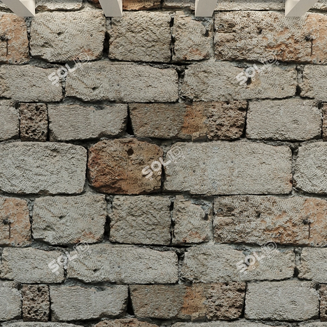 High-Resolution Stone Wall Block 3D model image 3