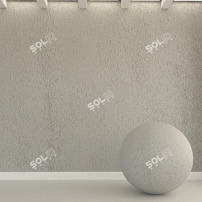 Vintage Textured Concrete Wall 3D model image 1