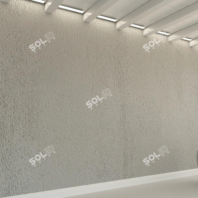 Vintage Textured Concrete Wall 3D model image 3