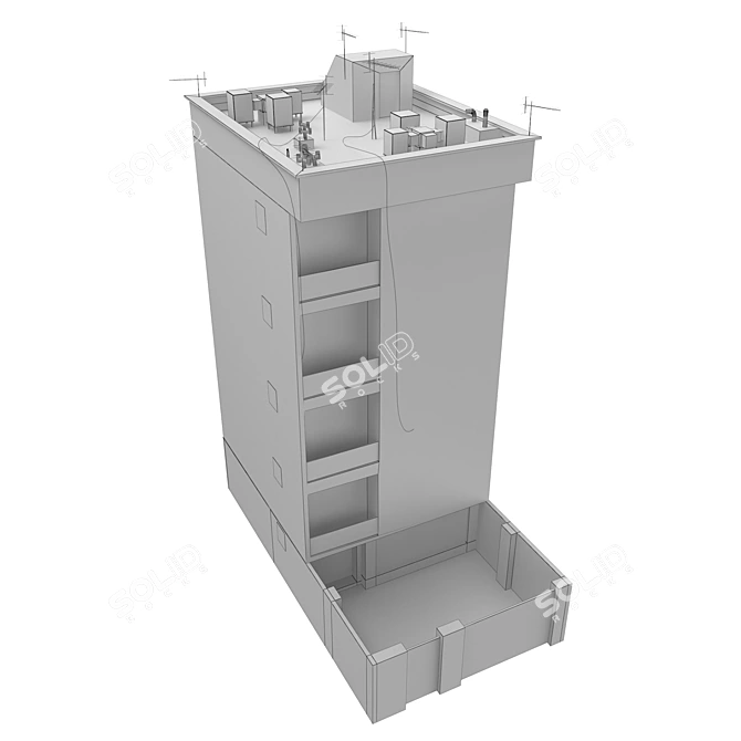 Realistic Low Poly Building 3D Model 3D model image 5