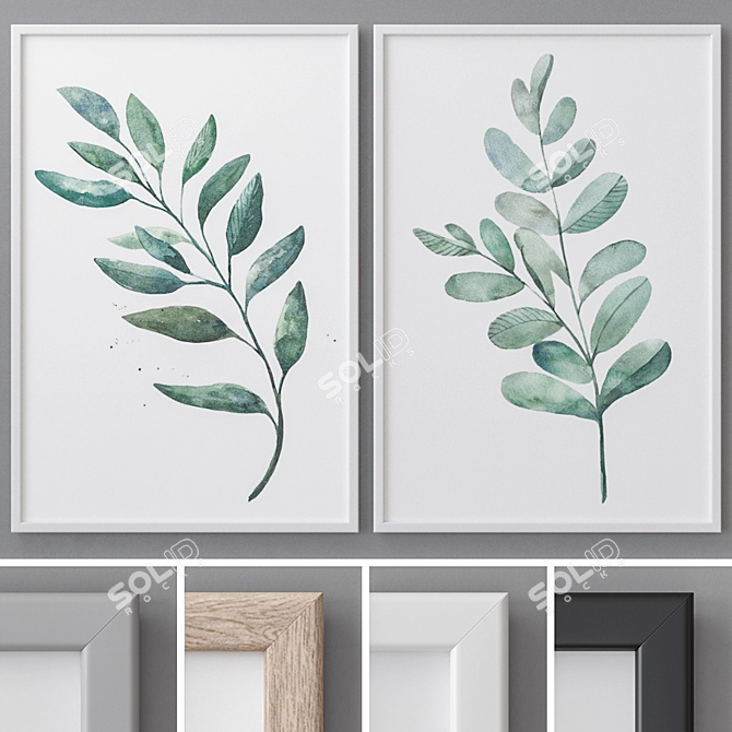 Modern Abstract Photo Frames Set 3D model image 1