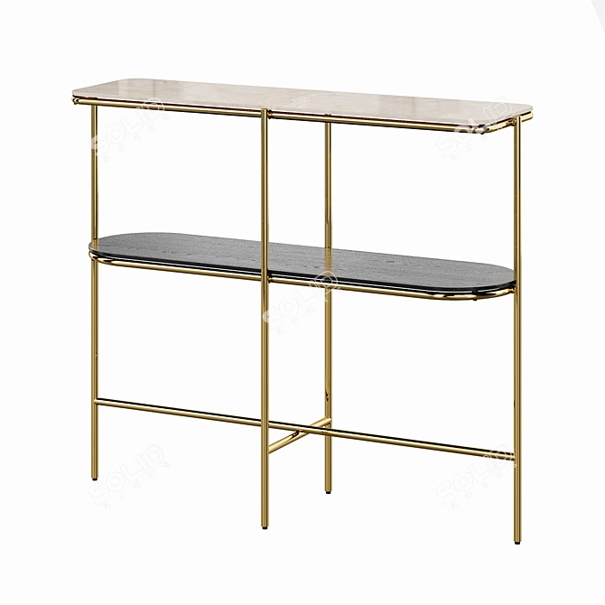 Luxurious Calligaris Puro Console: Marble and Black Veneer 3D model image 1