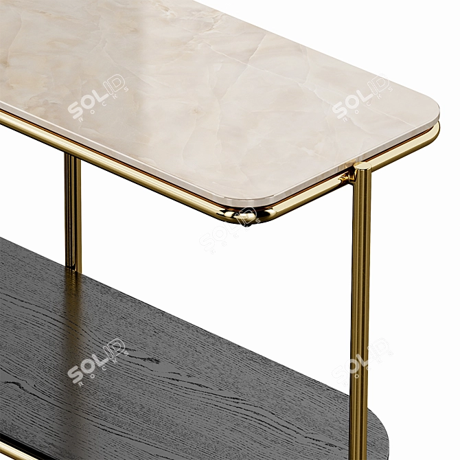 Luxurious Calligaris Puro Console: Marble and Black Veneer 3D model image 2