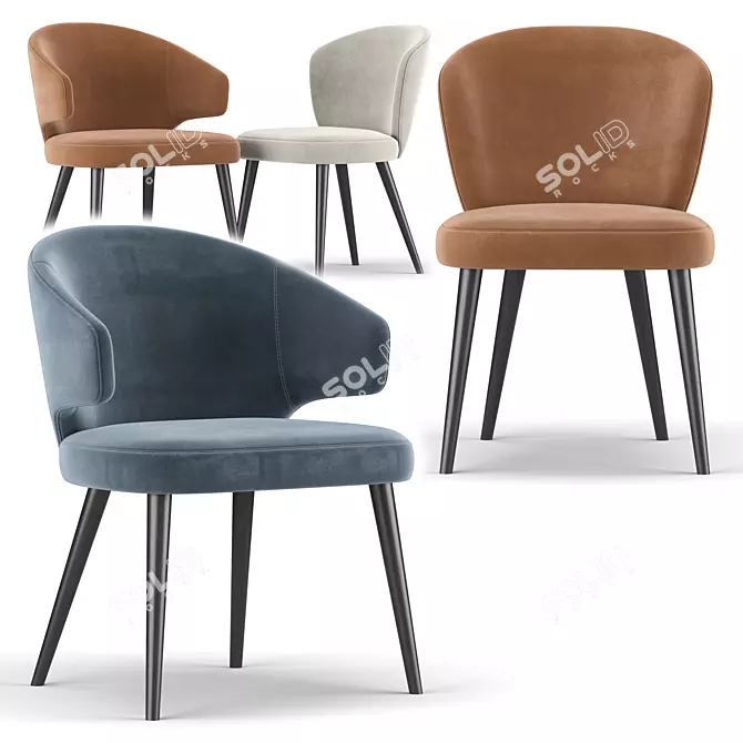 Elegant Aston Dining Chair 3D model image 1