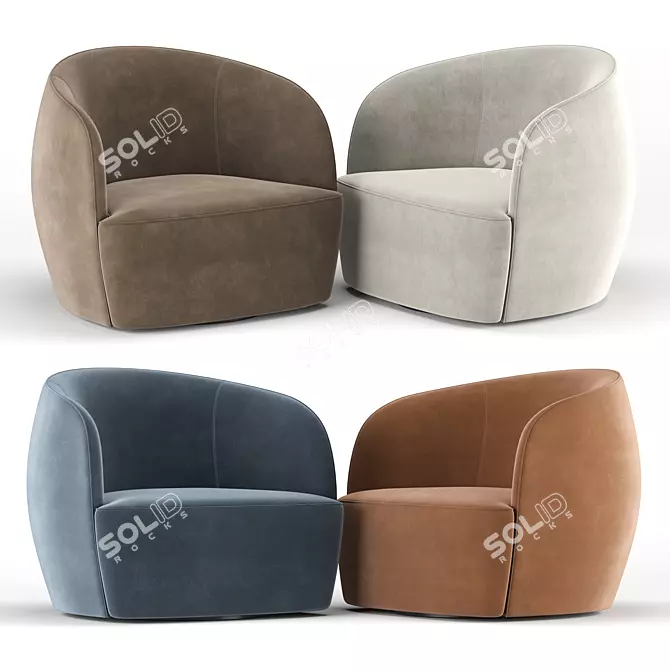 Glamorous Gwyneth Boucle Chair 3D model image 1