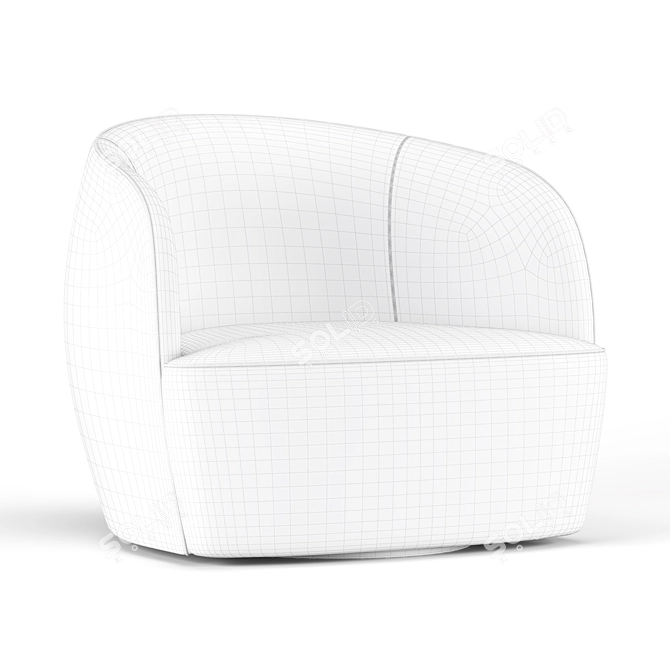 Glamorous Gwyneth Boucle Chair 3D model image 4