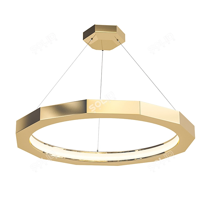 Sleek Glass & Chrome Chandelier 3D model image 3