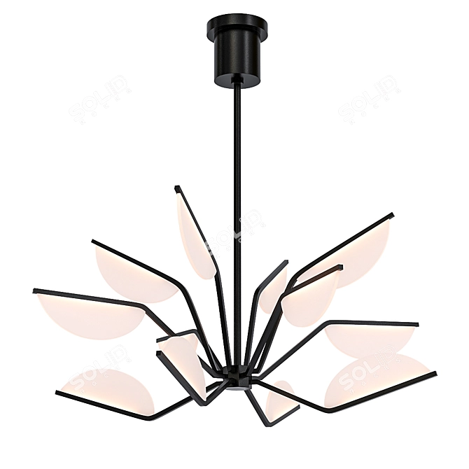 Sleek Glass & Chrome Chandelier 3D model image 5